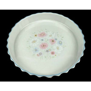 Poole Pottery “Dawn Ballet” Flan / Quiche Ceramic 7.5" Diameter Fluted Dish
